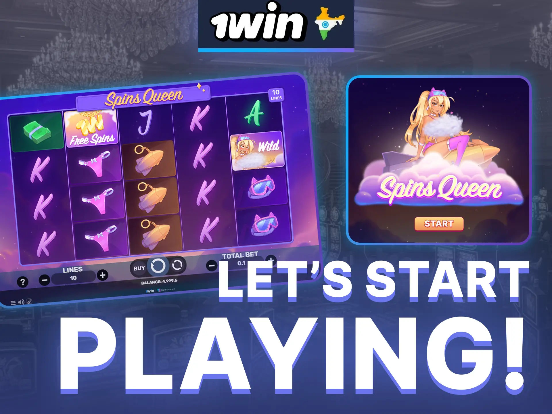 Go through the registration process at 1win and start winning at Spins Queen.