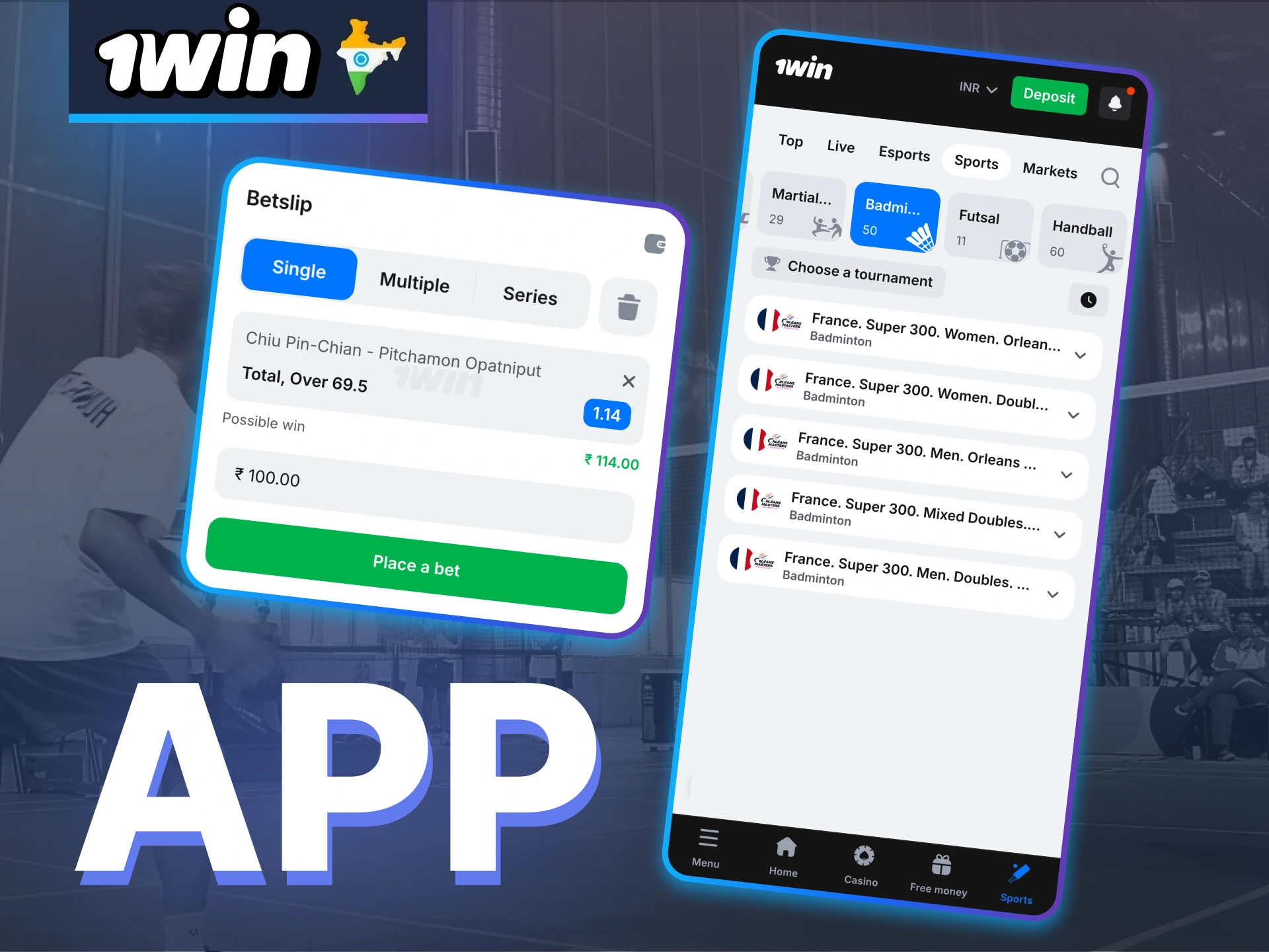 Place badminton bets on 1Win app and enjoy quick access to markets with smooth mobile performance.