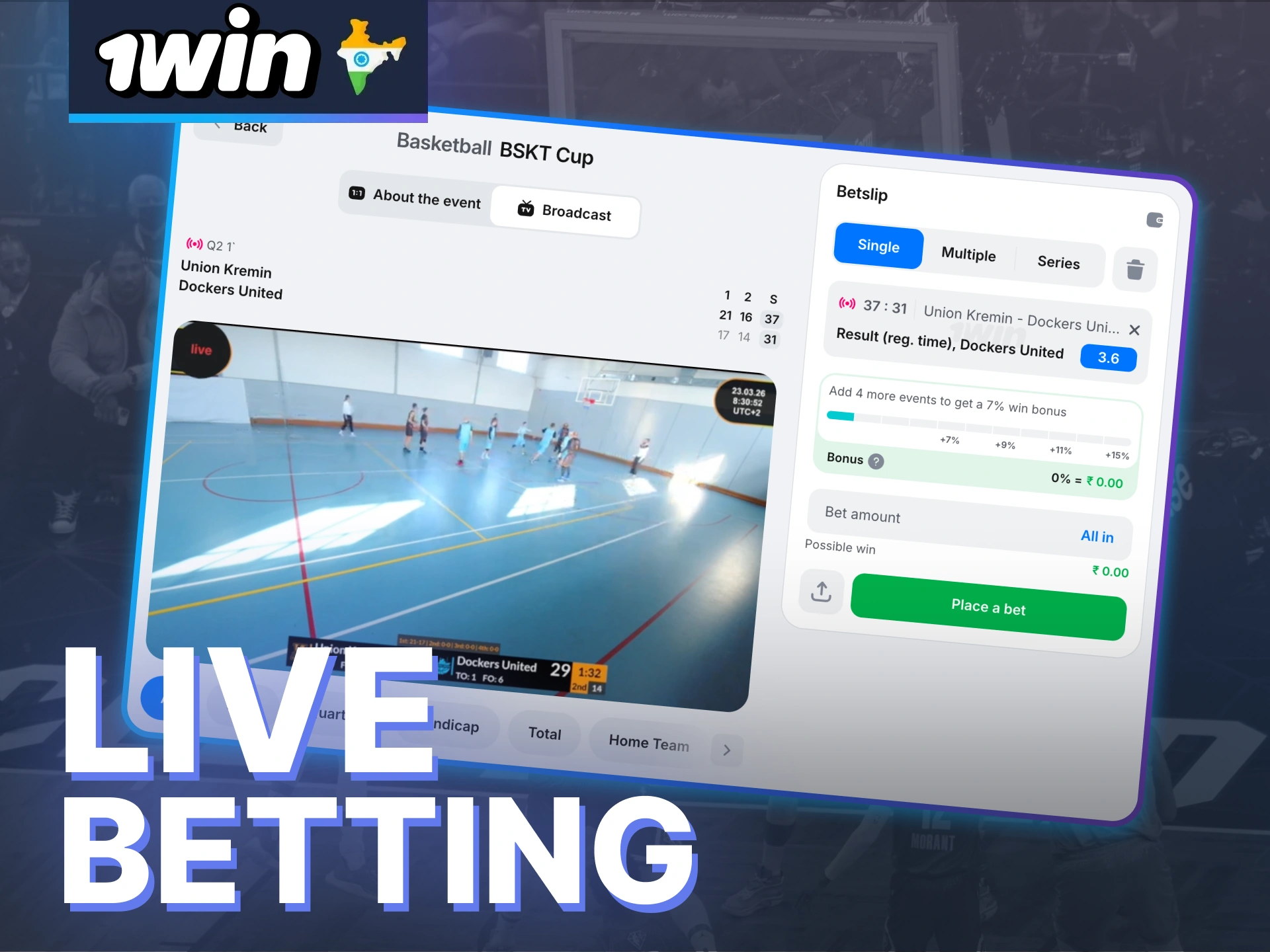 Experience live basketball on 1Win and adjust your strategy with instant updates and flexible markets.