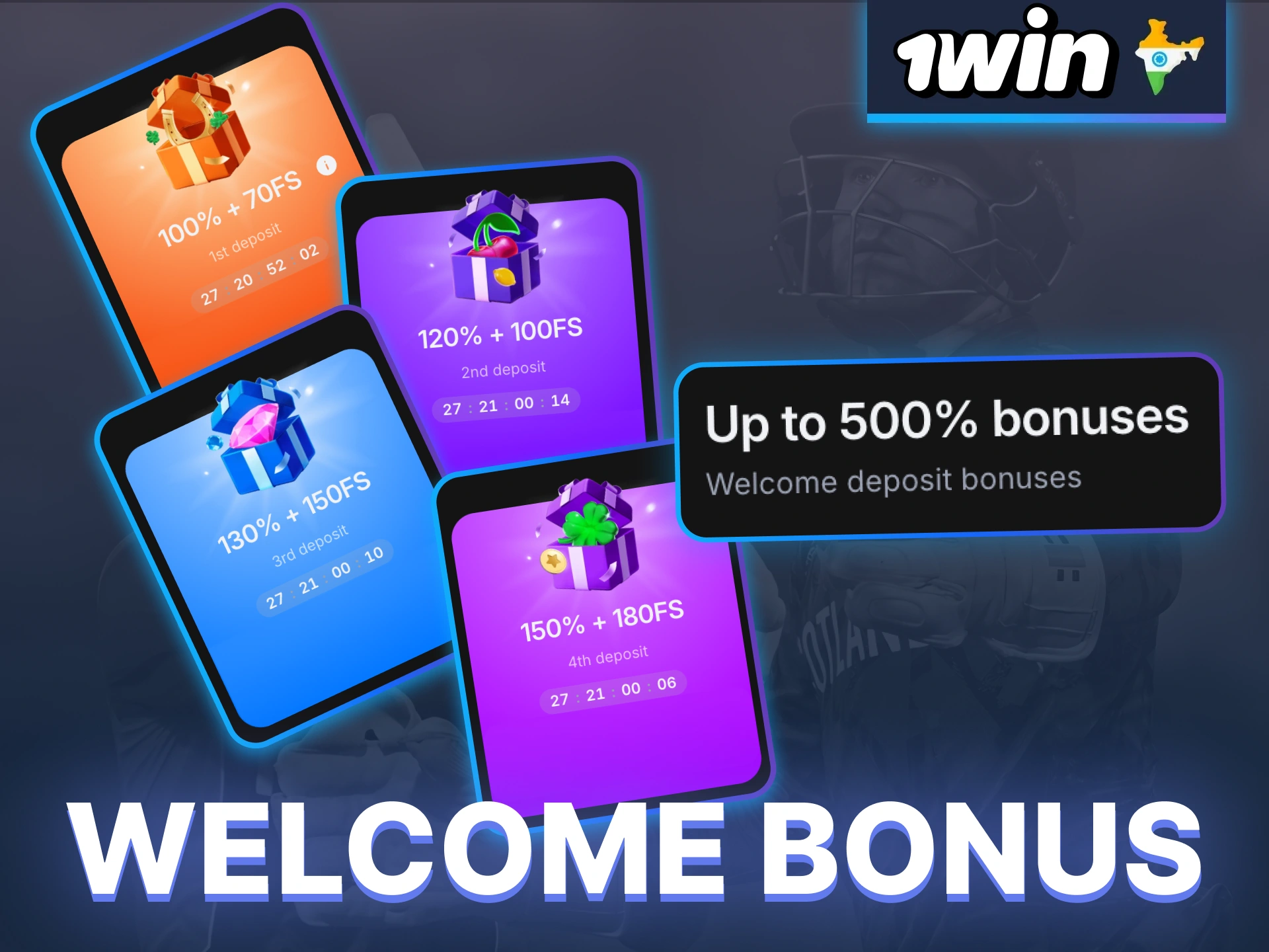 Boost cricket betting on 1Win and unlock a powerful welcome bonus across your first deposits.